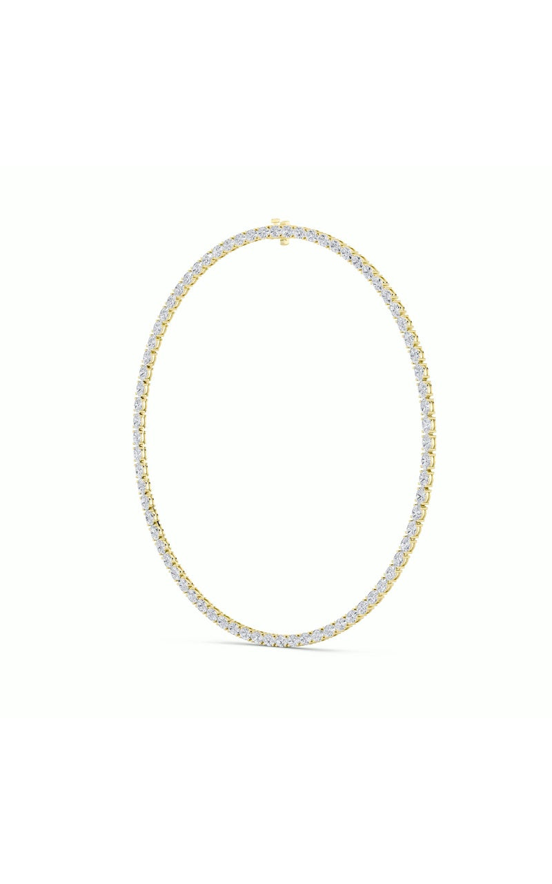 12CTW Oval Shaped Lab Grown Diamond (F/VS) Necklace in 14K White Gold