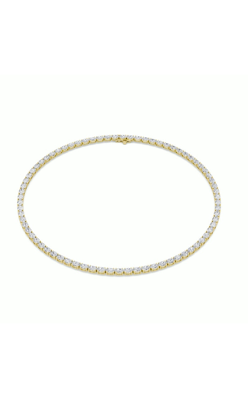 12CTW Oval Shaped Lab Grown Diamond (F/VS) Necklace in 14K White Gold