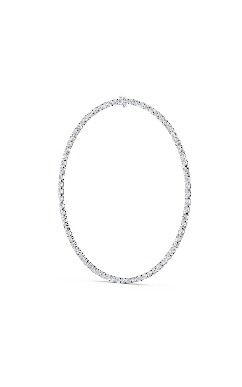 19CTW Oval Shaped Lab Grown Diamond Tennis Necklace in 14K Gold (F/VS)