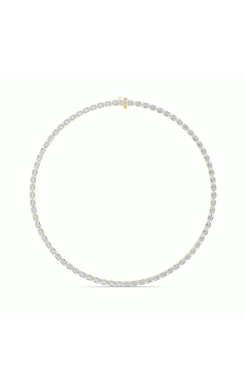 19CTW Oval Shaped Lab Grown Diamond Tennis Necklace in 14K Gold (F/VS)