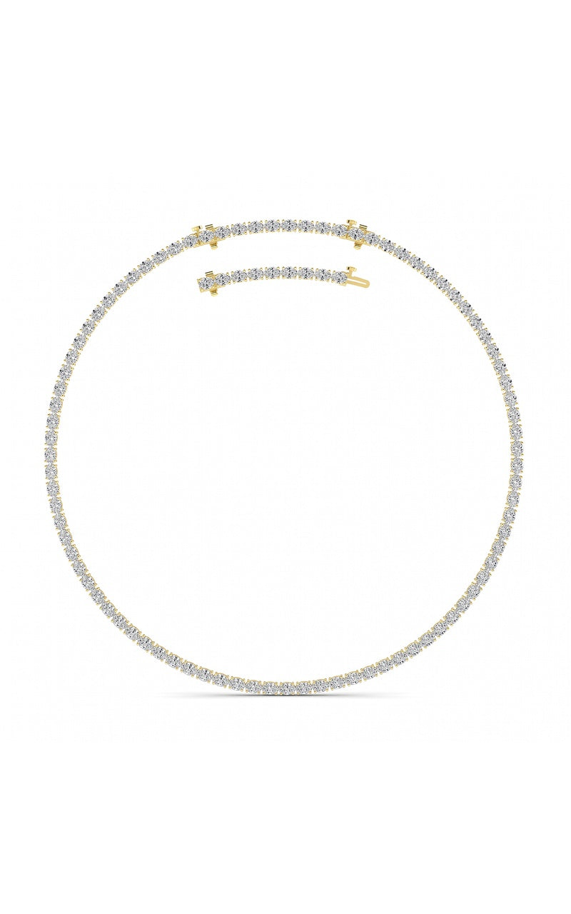 25CTW Oval Shaped Lab Grown Diamond Tennis Necklace in 14K Gold (F/VS)