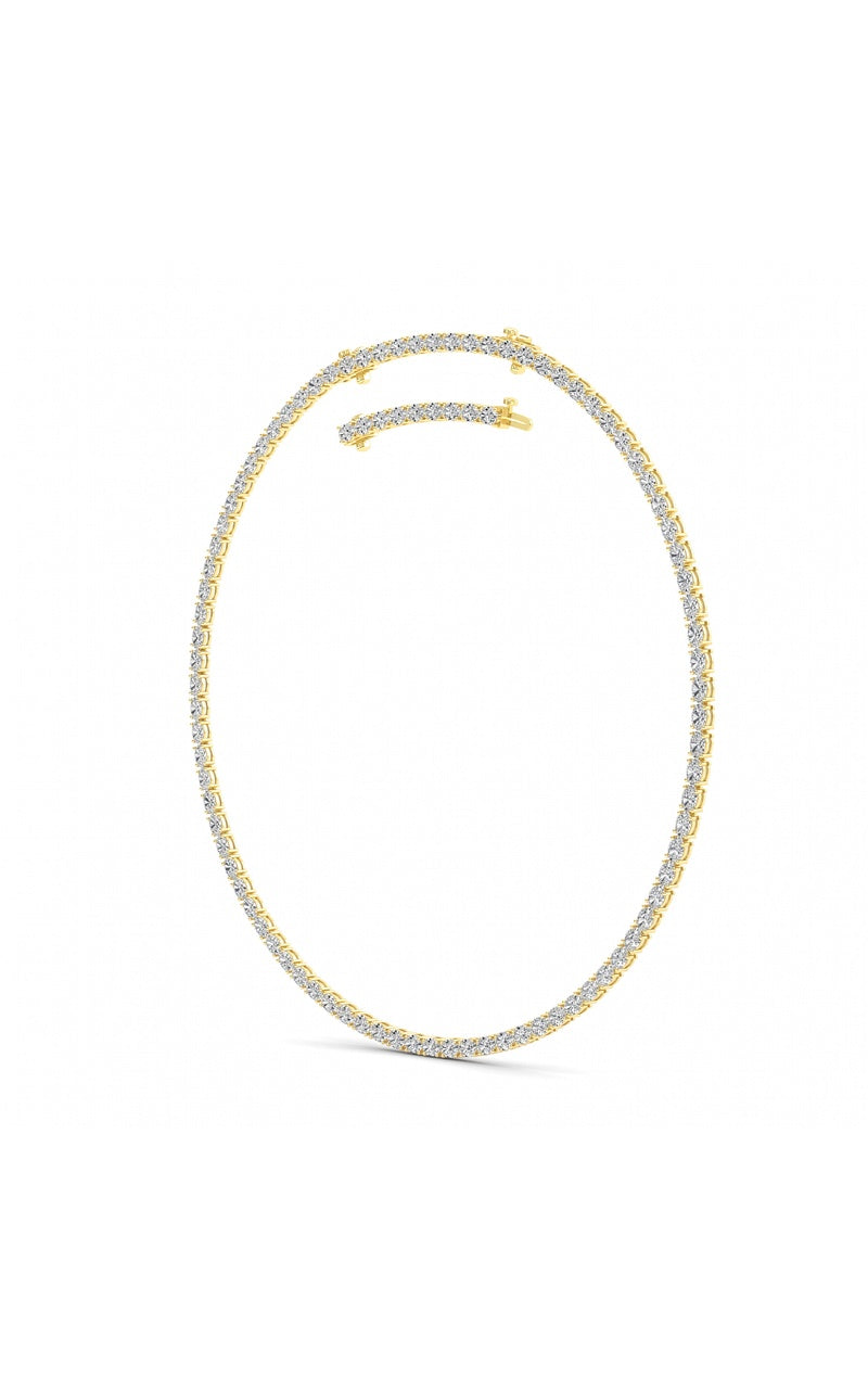 25Cttw Oval Shaped Lab Grown Diamond Tennis Necklace in 14K Gold (F/VS)