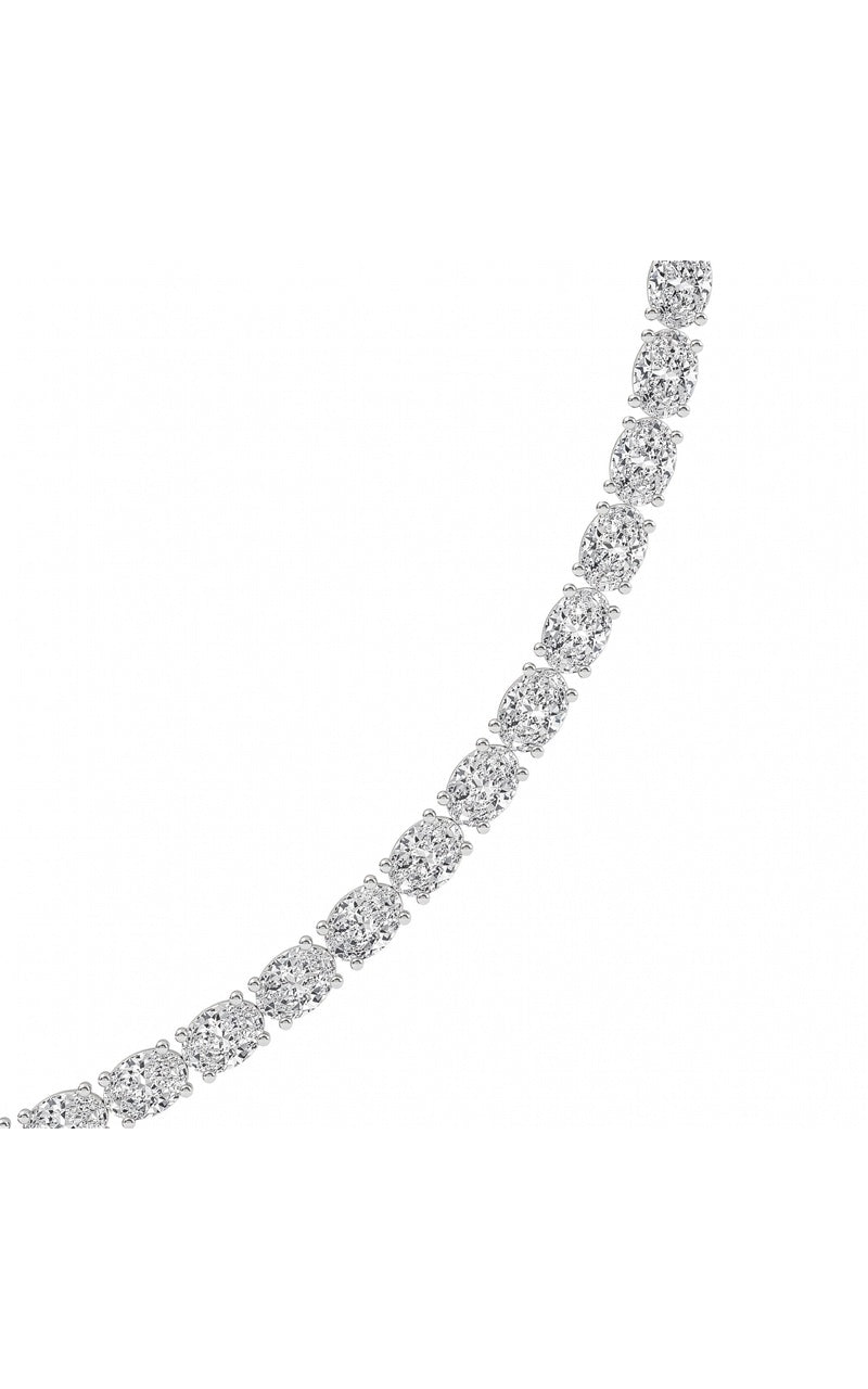 36Cttw Oval Shaped Lab Grown Diamond Tennis Necklace in 14K Gold (F/VS)