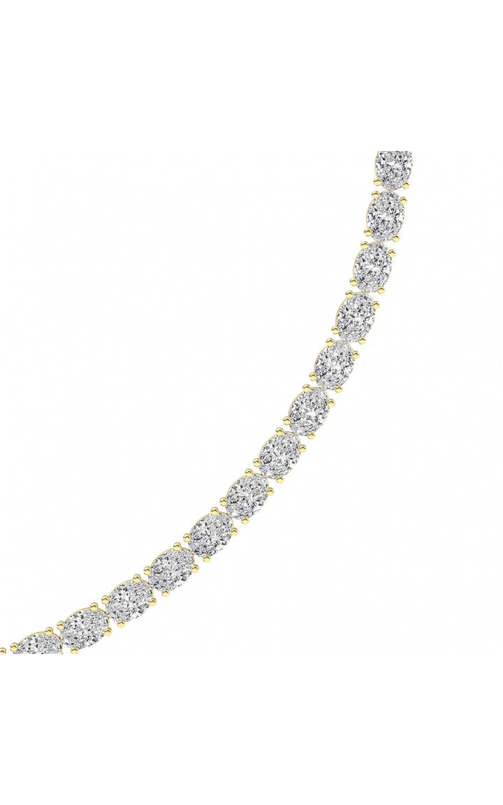 36Cttw Oval Shaped Lab Grown Diamond Tennis Necklace in 14K Gold (F/VS)