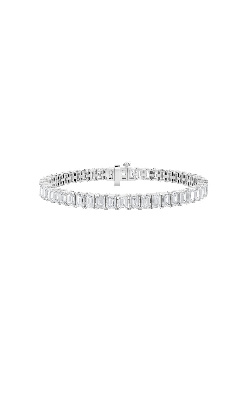 13CTW Emerald Shaped Lab Grown Diamond North South Bracelet in 14K Gold (F/VS)