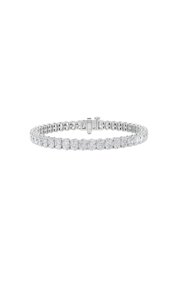 11.75CTW Oval Shaped Lab Grown Diamond North  South Bracelet in 14K Gold (F/VS)