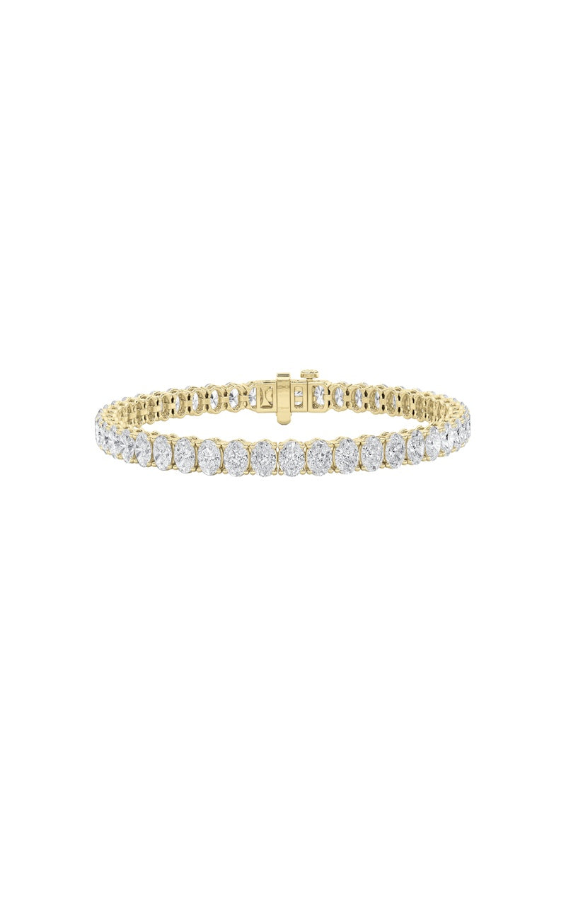 11.75Cttw Oval Shaped Lab Grown Diamond North  South Bracelet in 14K Gold (F/VS)