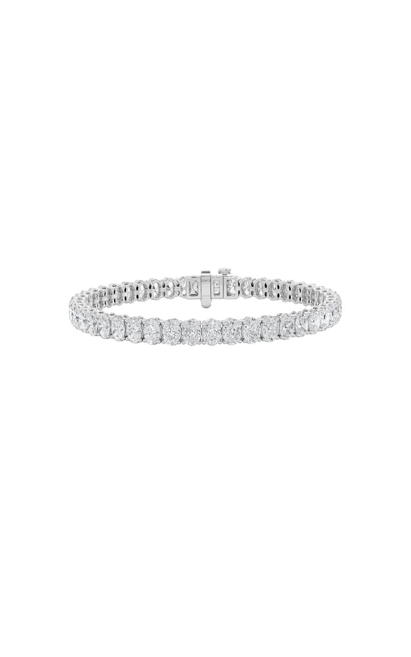 6Cttw Oval Shaped Lab Grown Diamond North South Bracelet in 14K Gold (F/VS)