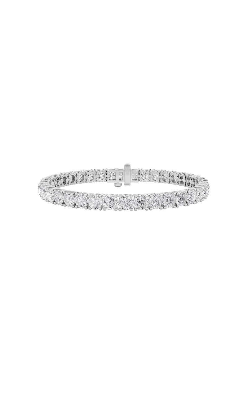 15Cttw Round Shaped Lab Grown Diamond Tennis Bracelet in 14K Gold (F/VS)