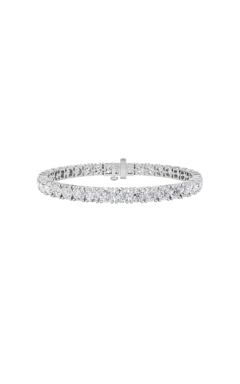 15CTW Round Shaped Lab Grown Diamond Tennis Bracelet in 14K Gold (F/VS), 14K White Gold