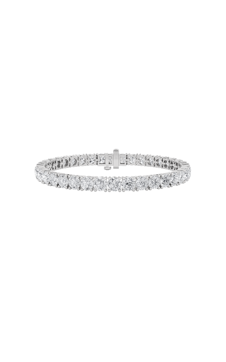 15Cttw Round Shaped Lab Grown Diamond Tennis Bracelet in 14K Gold (F/VS)