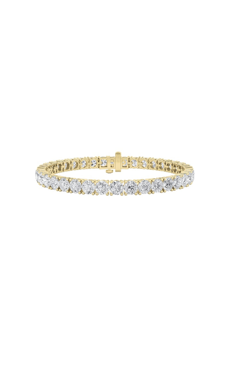 15Cttw Round Shaped Lab Grown Diamond Tennis Bracelet in 14K Gold (F/VS)
