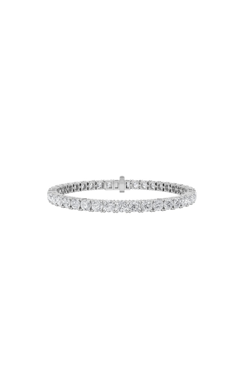 7CTW Round Shaped Lab Grown Diamond Tennis Bracelet in 14K Gold (F/VS)