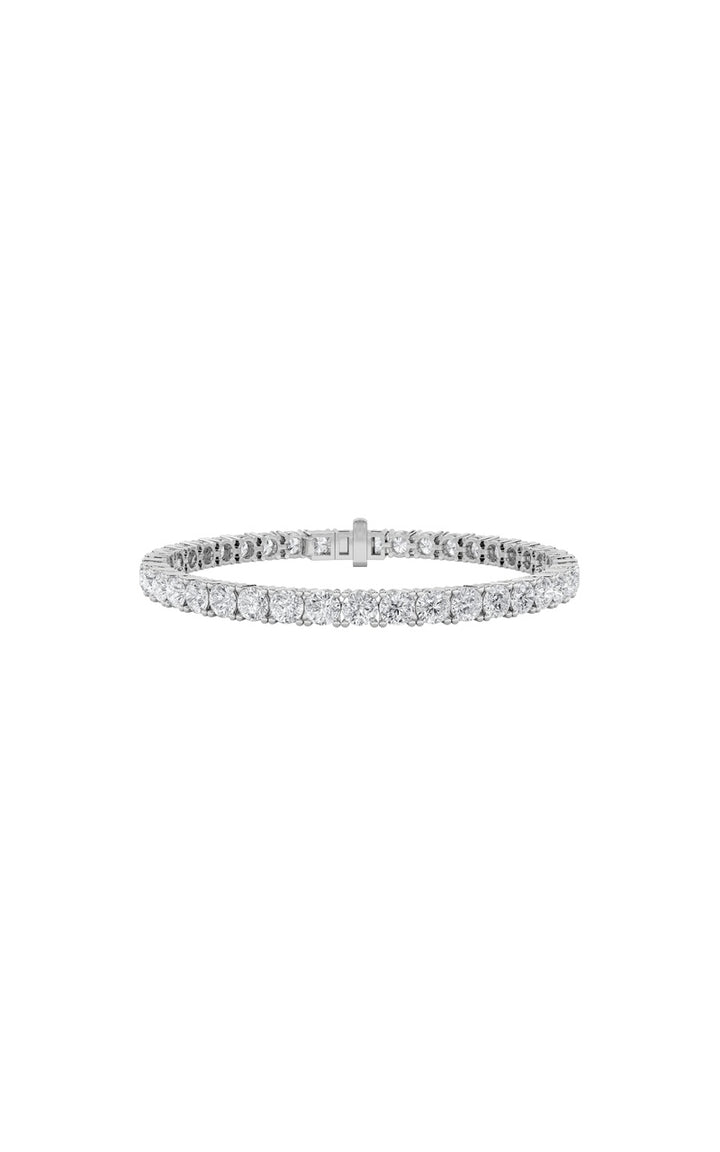 7CTW Round Shaped Lab Grown Diamond Tennis Bracelet in 14K Gold (F/VS)
