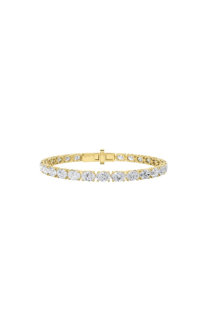 8.5CTW Oval Shaped Lab Grown Diamond East & West Bracelet in 14K Gold (F/VS)