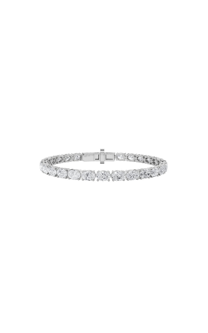 9.5CTW Oval Shaped Lab Grown Diamond East & West Bracelet in 14K Gold (F/VS)