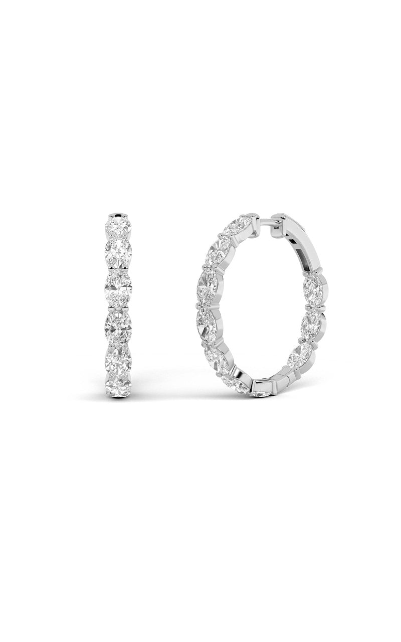 7Cttw Oval Shaped Lab Grown Diamond Inside Out Hoop Earrings in 14K Gold (F/VS)