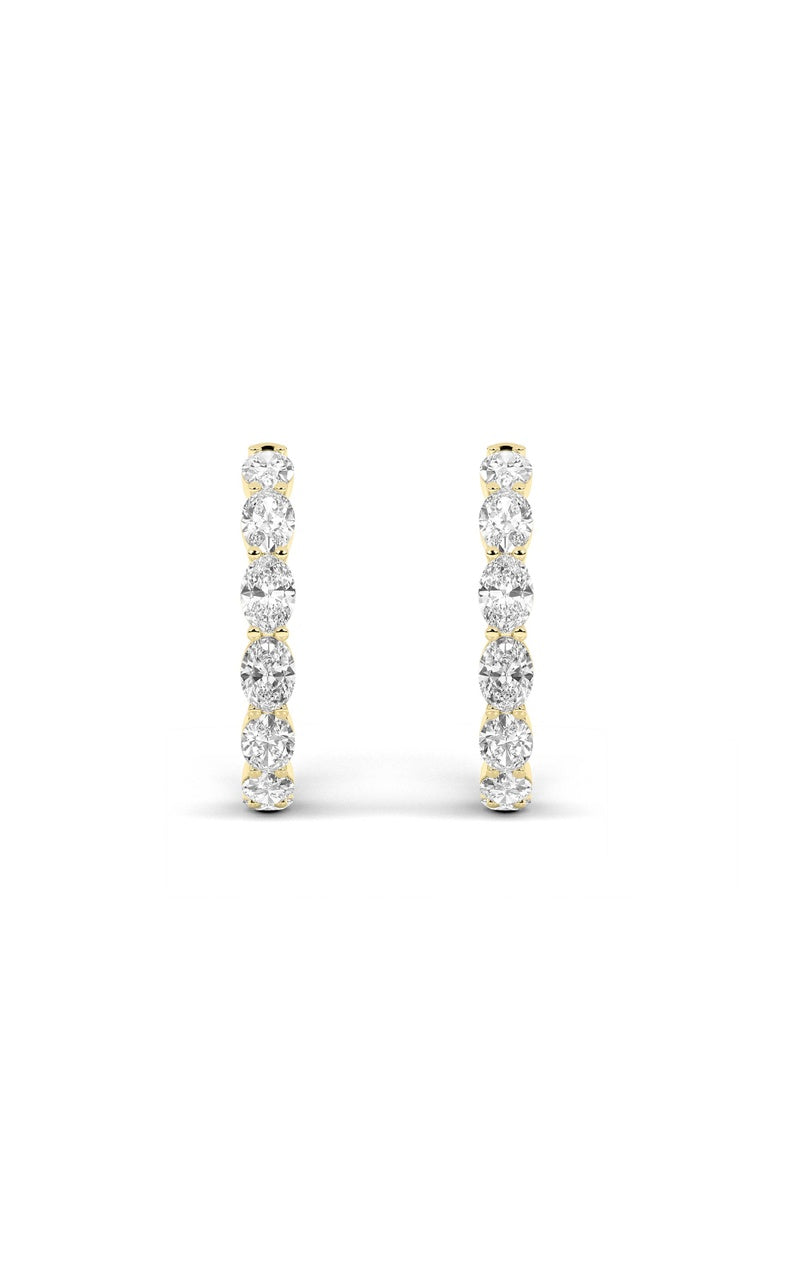 7Cttw Oval Shaped Lab Grown Diamond Inside Out Hoop Earrings in 14K Gold (F/VS)