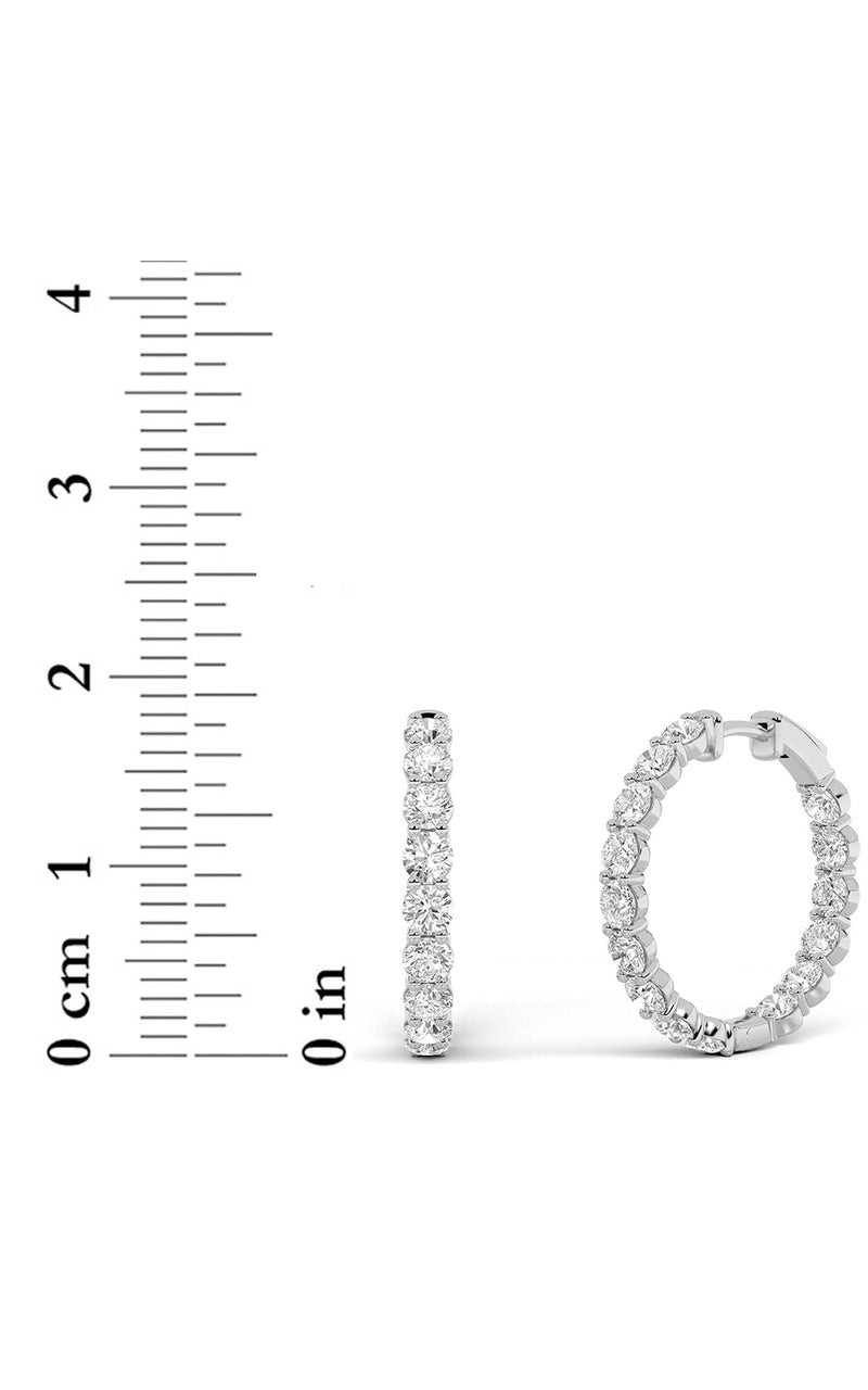 6Cttw Round Shaped Lab Grown Diamond Inside Out Hoop Earrings in 14K Gold (F/VS)