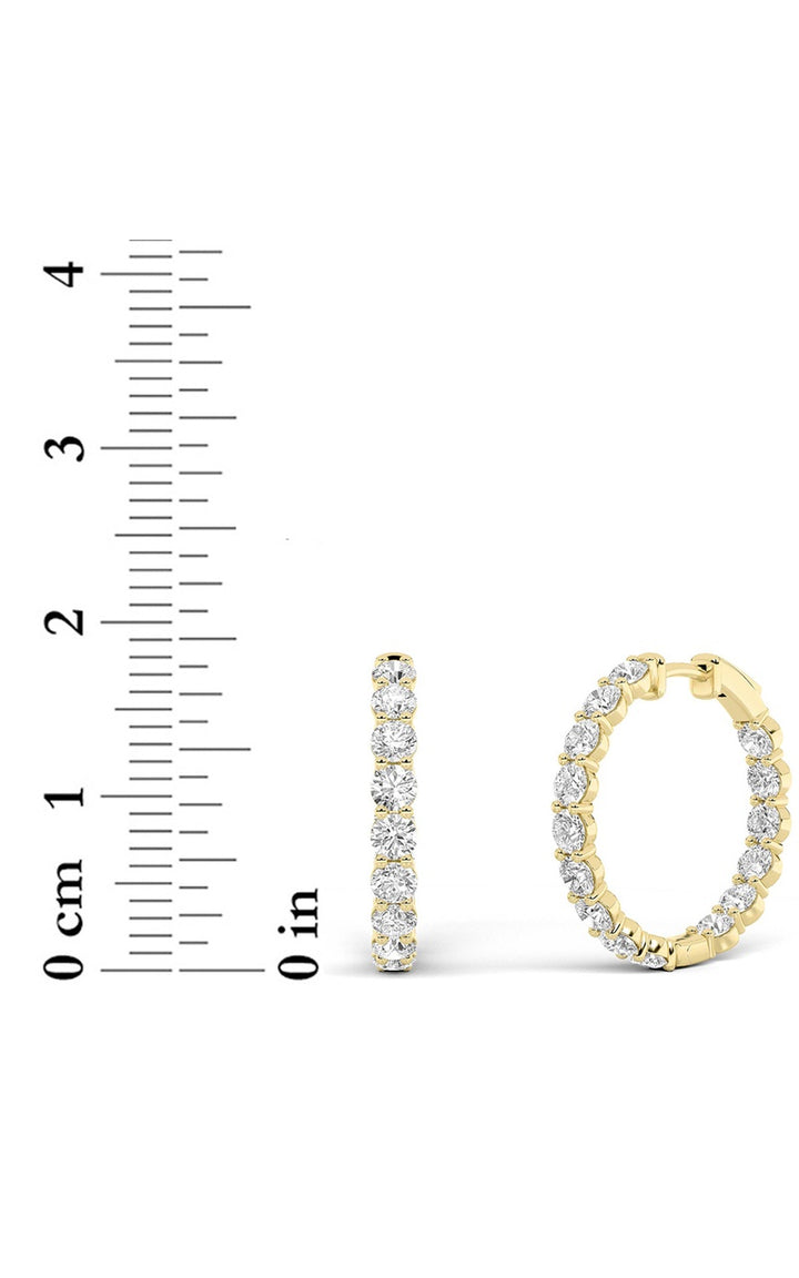 6Cttw Round Shaped Lab Grown Diamond Inside Out Hoop Earrings in 14K Gold (F/VS)