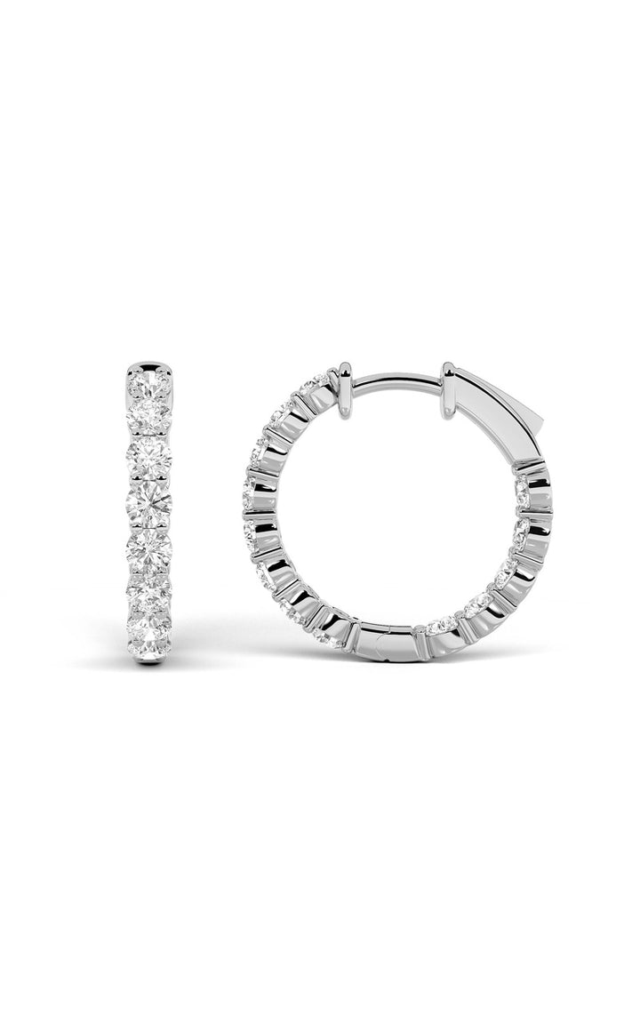 8Cttw Round Shaped Lab Grown Diamond Inside Out Hoop Earrings in 14K Gold (F/VS)