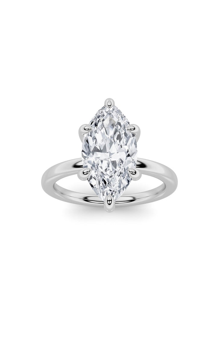 1Cttw Marquise Shaped Lab Grown Diamond Classic Solitaire Ring in 14K Gold (F/VS)