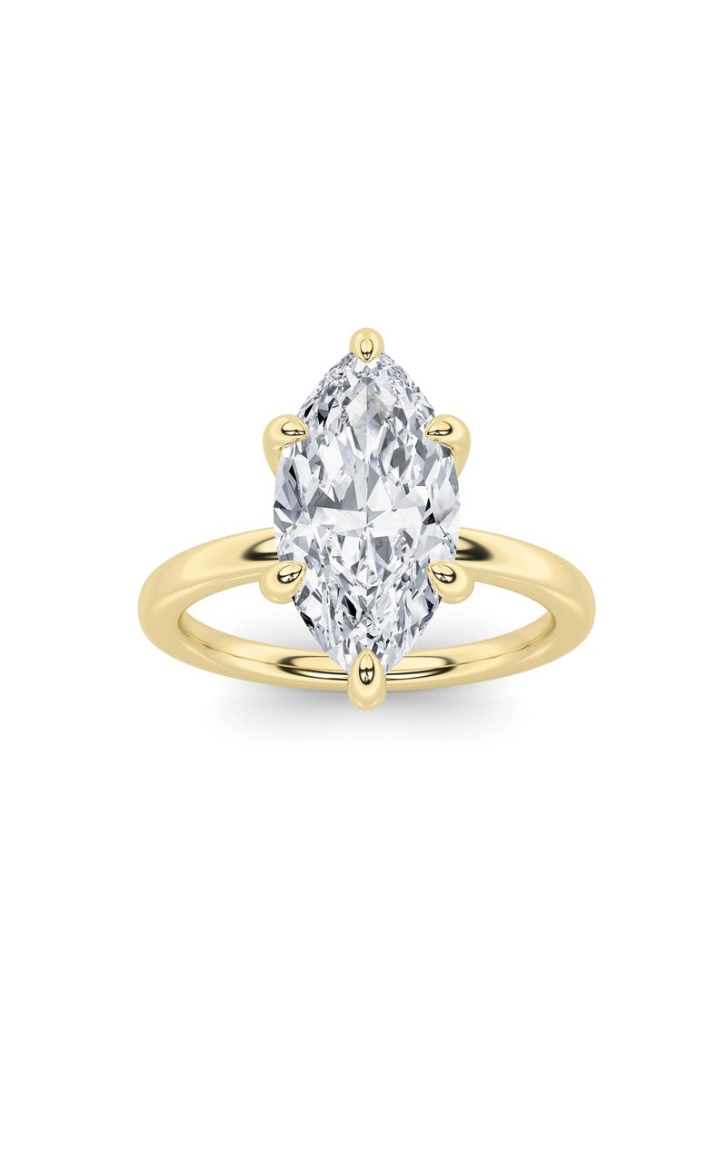 1CTW Marquise Shaped Lab Grown Diamond Classic Solitaire Ring in 14K Gold (F/VS)