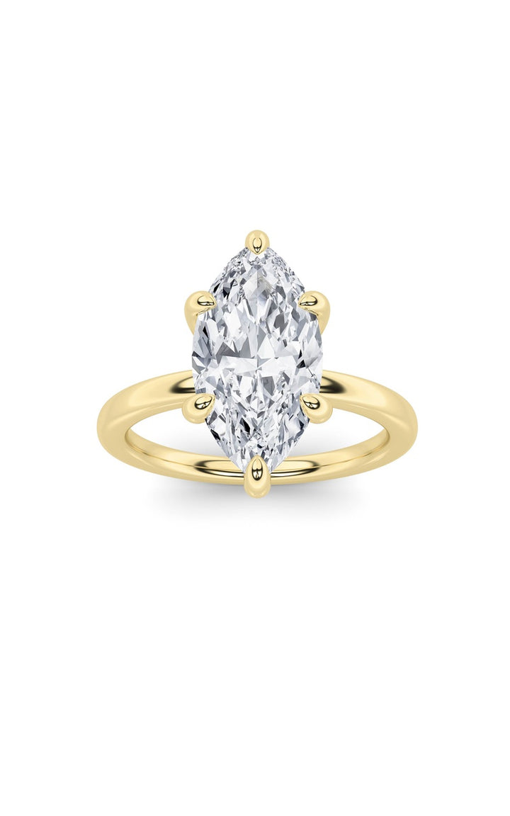 1CTW Marquise Shaped Lab Grown Diamond Classic Solitaire Ring in 14K Gold (F/VS)