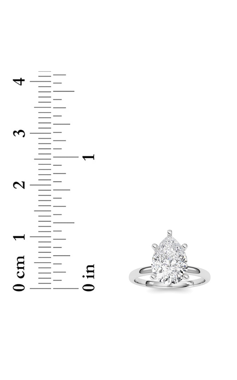 2CTW Pear Shaped Lab Grown Diamond Classic Solitaire Ring in 14K Gold (F/VS)