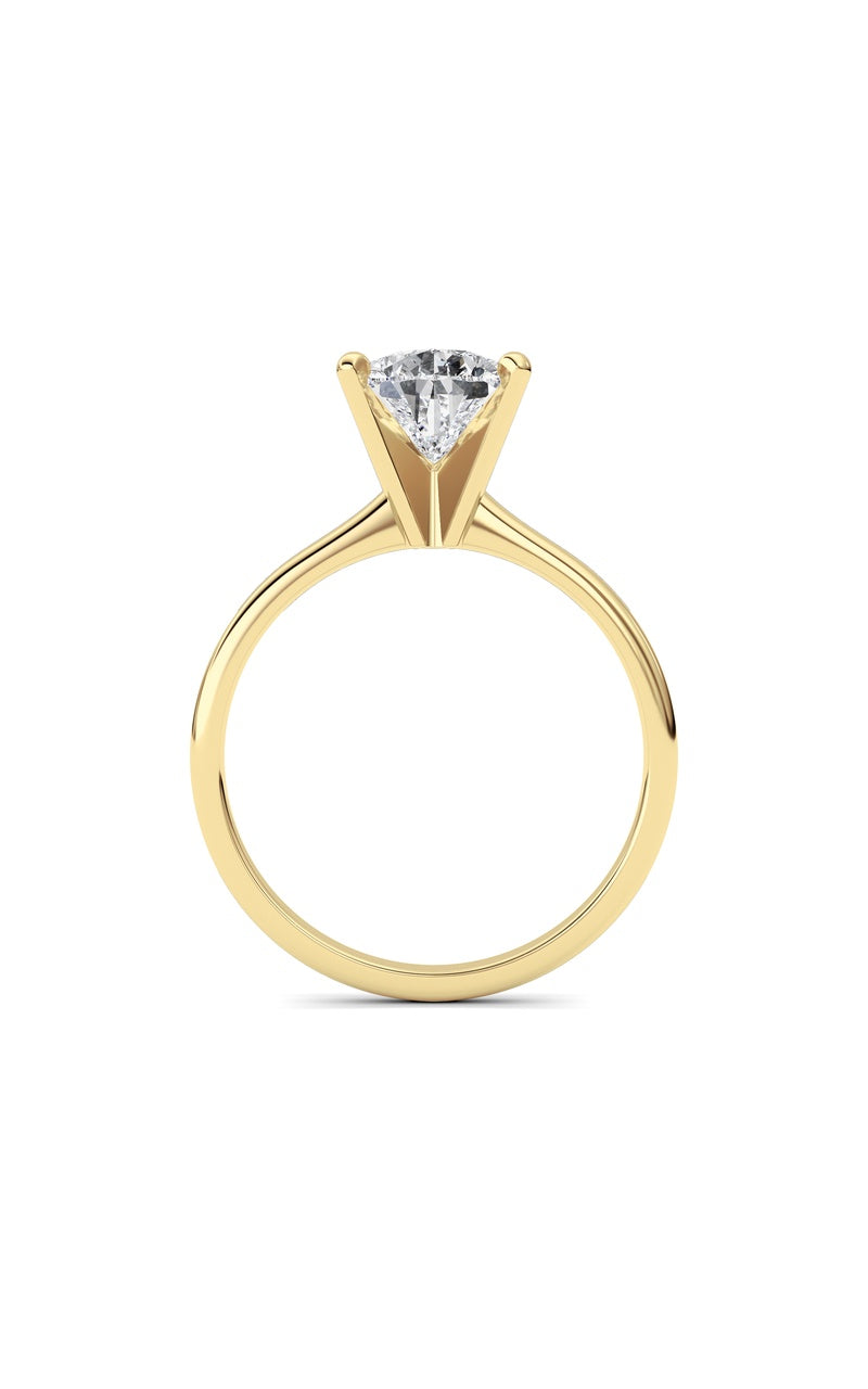 2CTW Pear Shaped Lab Grown Diamond Classic Solitaire Ring in 14K Gold (F/VS)