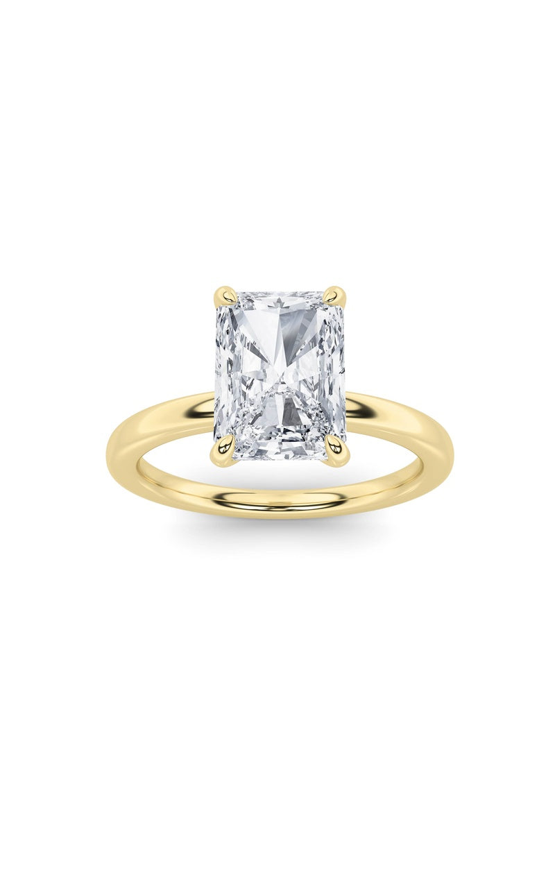 1.5CTW Radiant Shaped Lab Grown Diamond Classic Solitaire Ring in 14K Gold (F/VS)