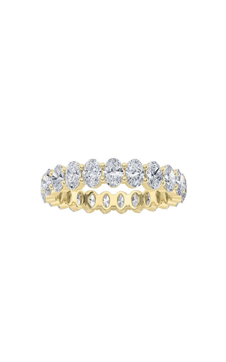 3CTW Oval Shaped Lab Grown Diamond Split Prong Eternity Ring in 14K Gold (F/VS)