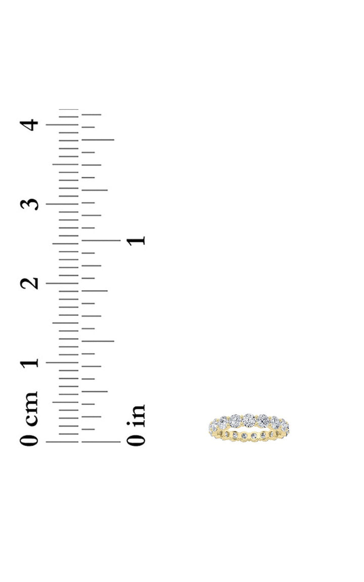 2.75CTW Round Shaped Lab Grown Diamond Split Prong Eternity Ring in 14K Gold (F/VS)