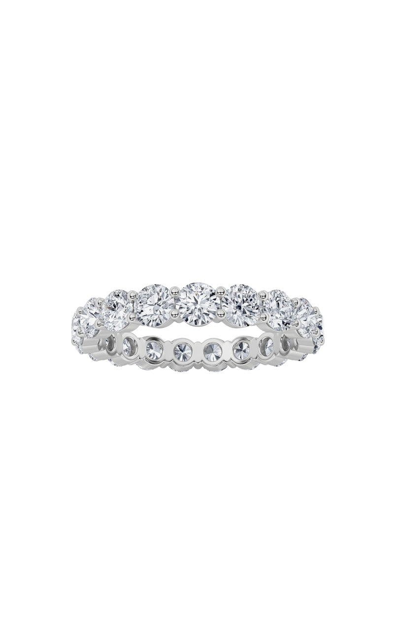 3.75CTW Round Shaped Lab Grown Diamond Split Prong Eternity Ring in 14K Gold (F/VS)