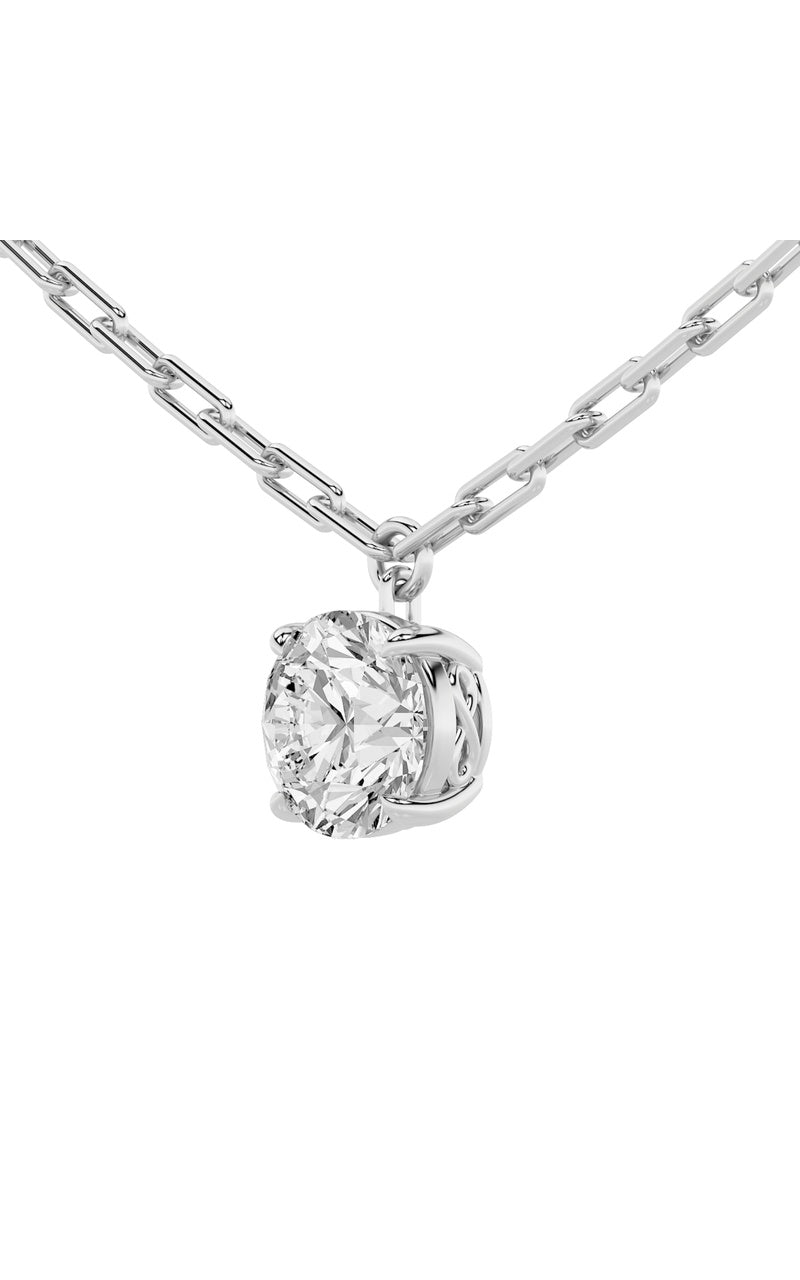 2Cttw Round Shaped Lab Grown Diamond (F/VS) StrataChic Collection Necklace in 14K Gold