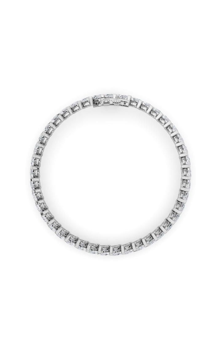 16.5CTW Marquise Shaped Lab Grown Diamond (F/VS) Angled Line Bracelet in 14K Gold