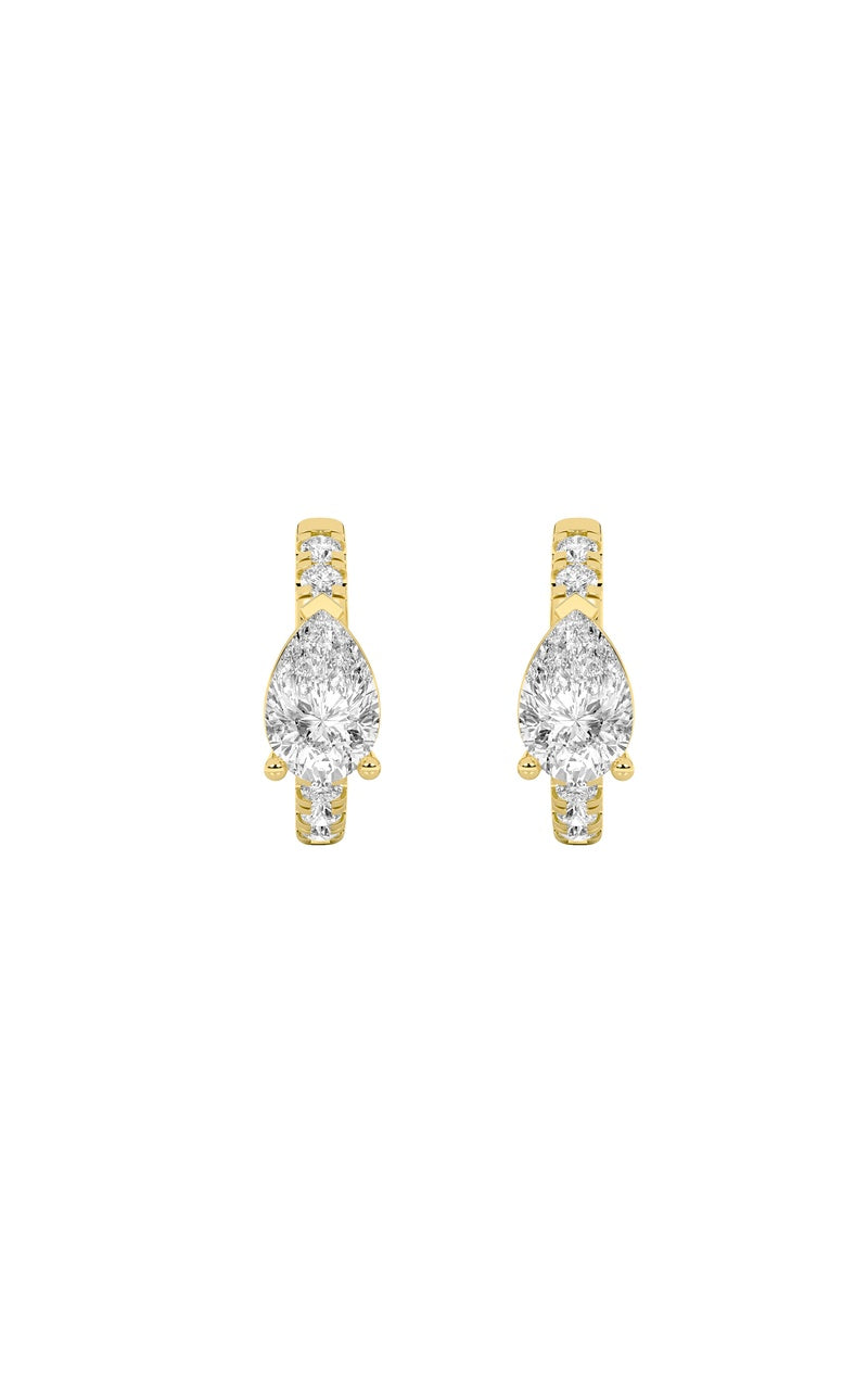 1.5CTW Pear Shaped Lab Grown Diamond (F/VS) Earring in 14K White Gold