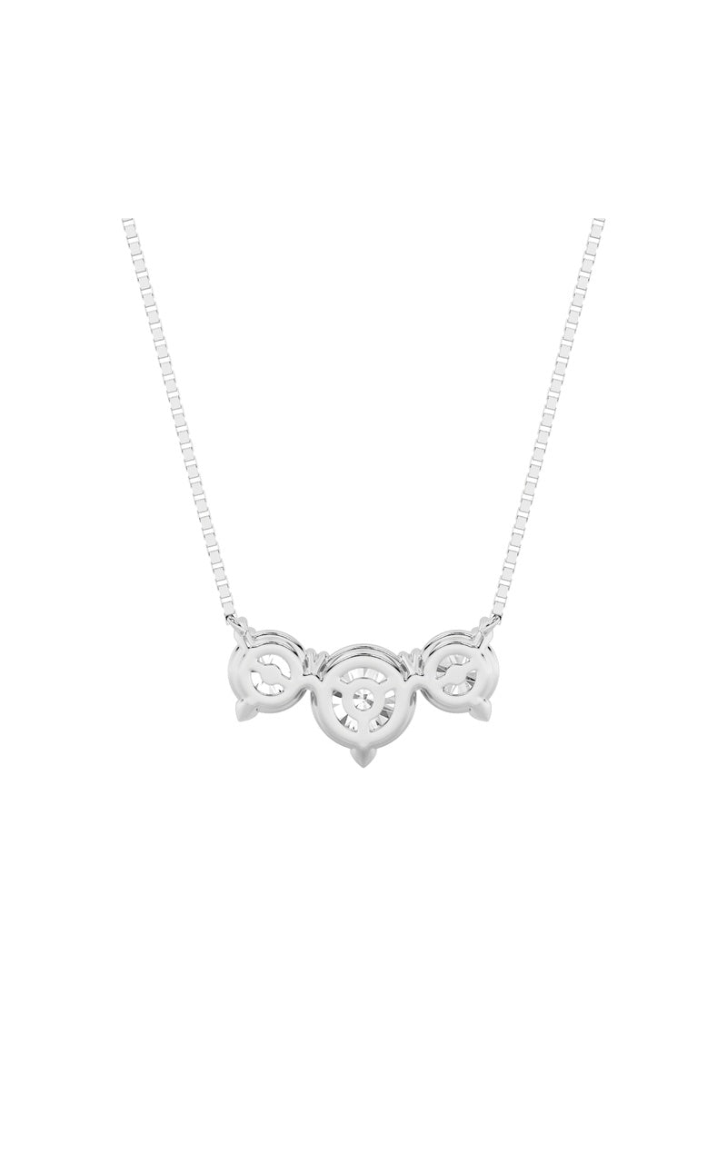 2Cttw Round Shaped Lab Grown Diamond (F/VS) ThreeStone Necklace in 14K Gold
