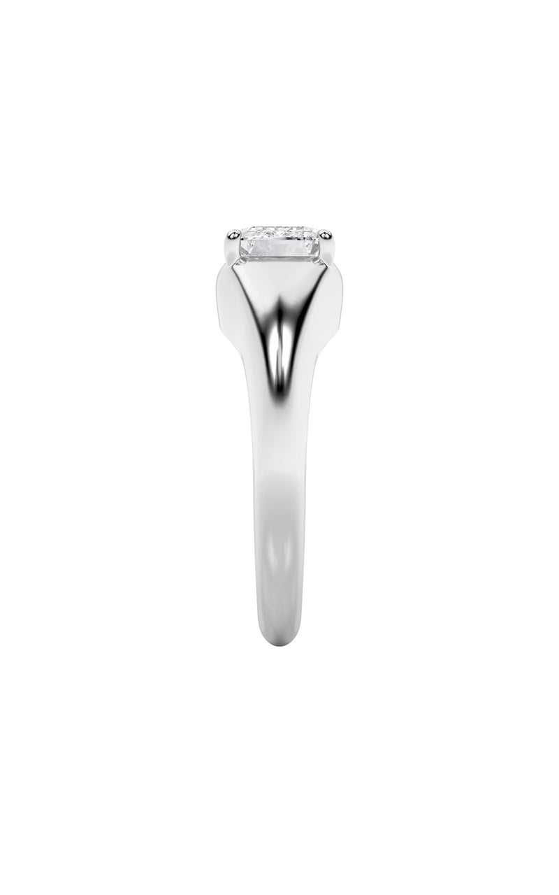 2Cttw Emerald Shaped Lab Grown Diamond (G/VS) EastWest Solitaire Ring in 14K Gold