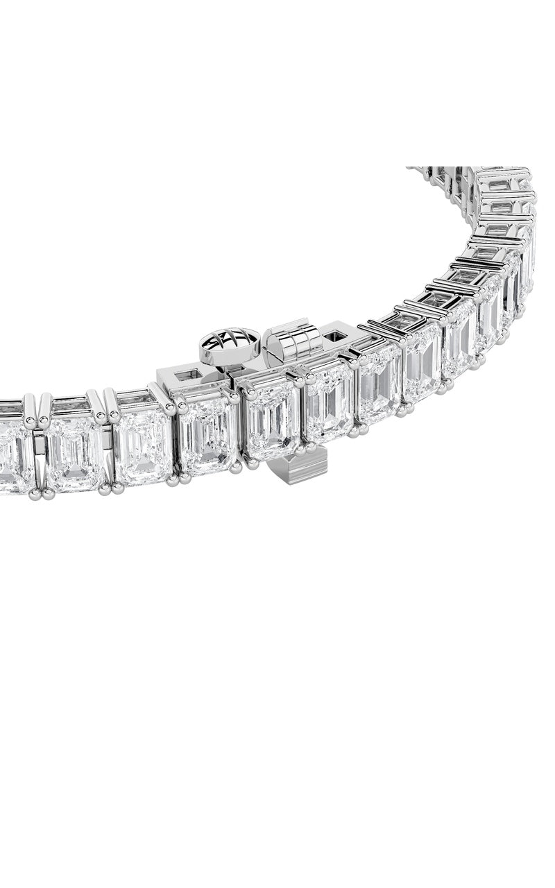 10Cttw Emerald Shaped Lab Grown Diamond (F/VS) Bracelet in 14K Gold