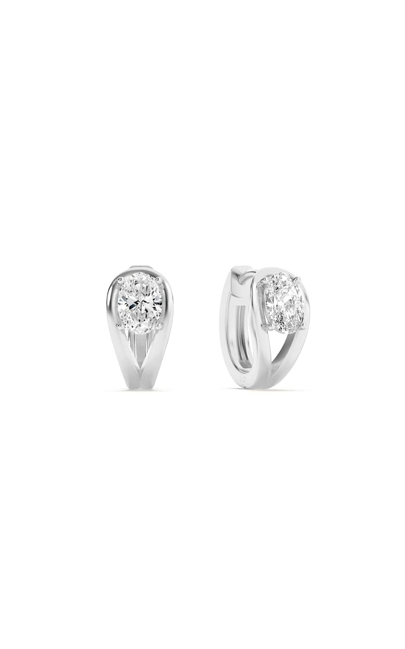 1.5Cttw Oval Shaped Lab Grown Diamond (F/VS) Fashion Earrings in 14K Gold