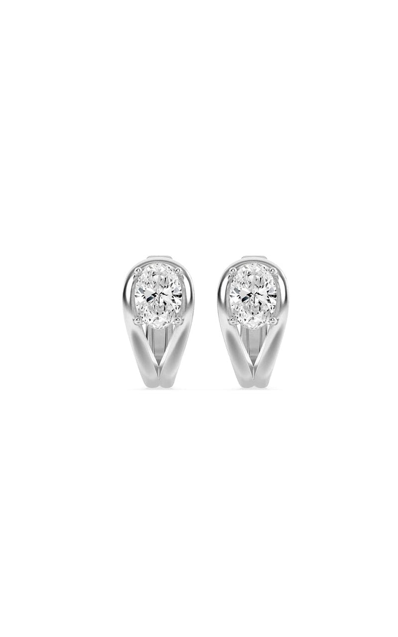 1.5Cttw Oval Shaped Lab Grown Diamond (F/VS) Fashion Earrings in 14K Gold