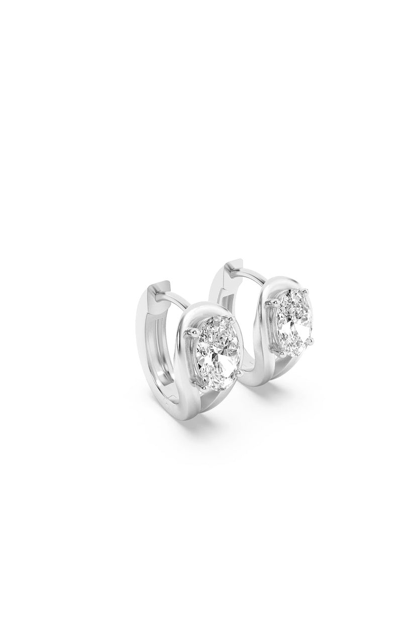 1.5Cttw Oval Shaped Lab Grown Diamond (F/VS) Fashion Earrings in 14K Gold