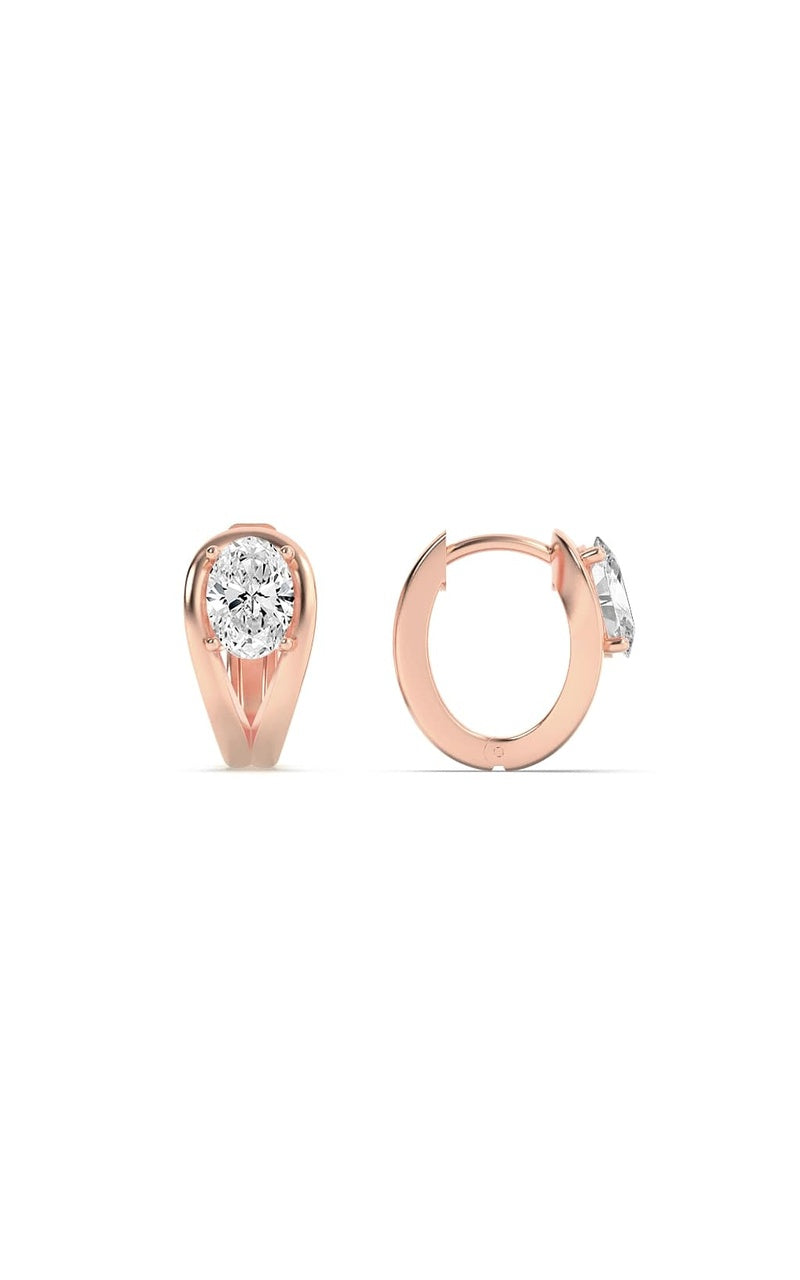 1.5Cttw Oval Shaped Lab Grown Diamond (F/VS) Fashion Earrings in 14K Gold