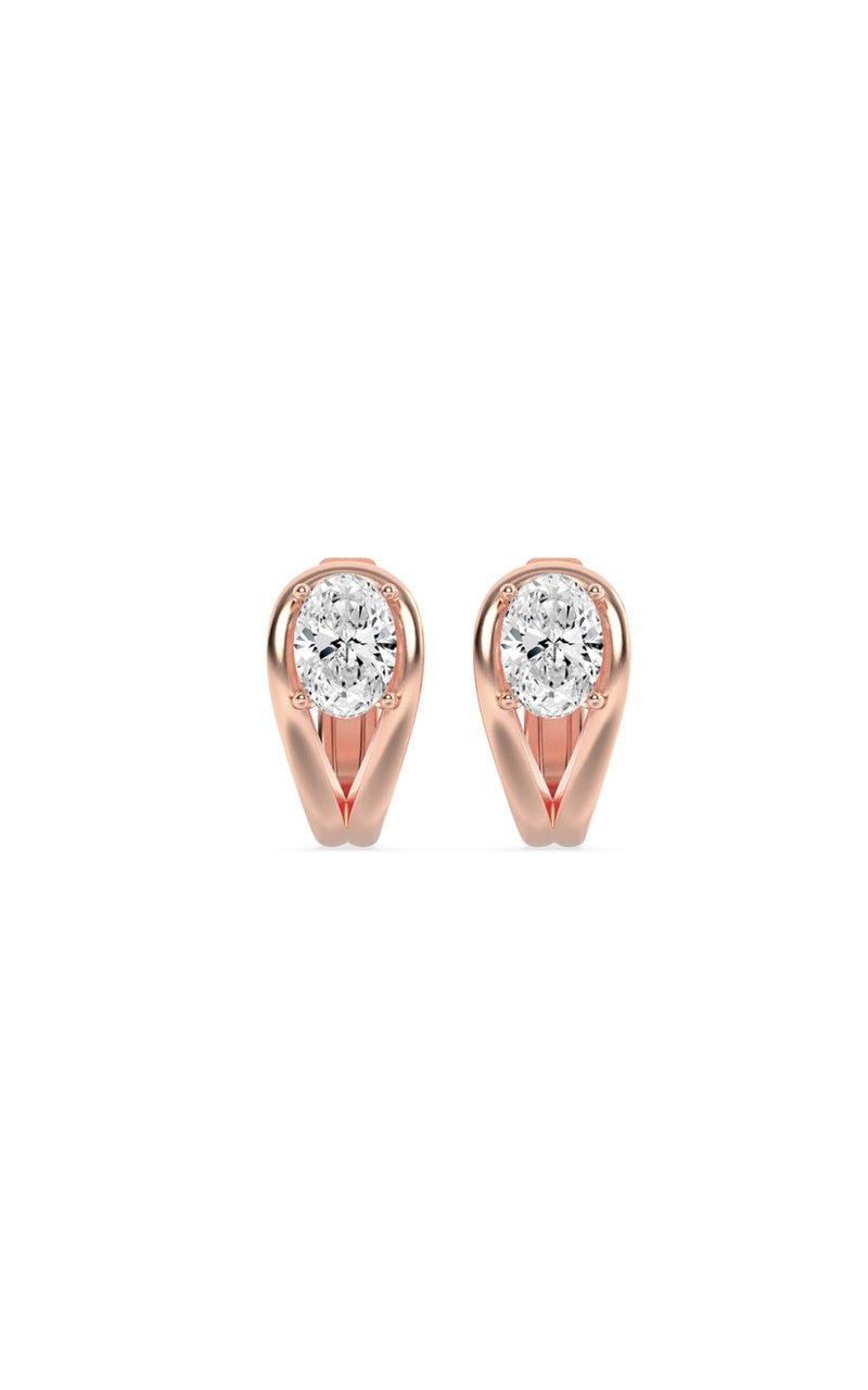 1.5Cttw Oval Shaped Lab Grown Diamond (F/VS) Fashion Earrings in 14K Gold