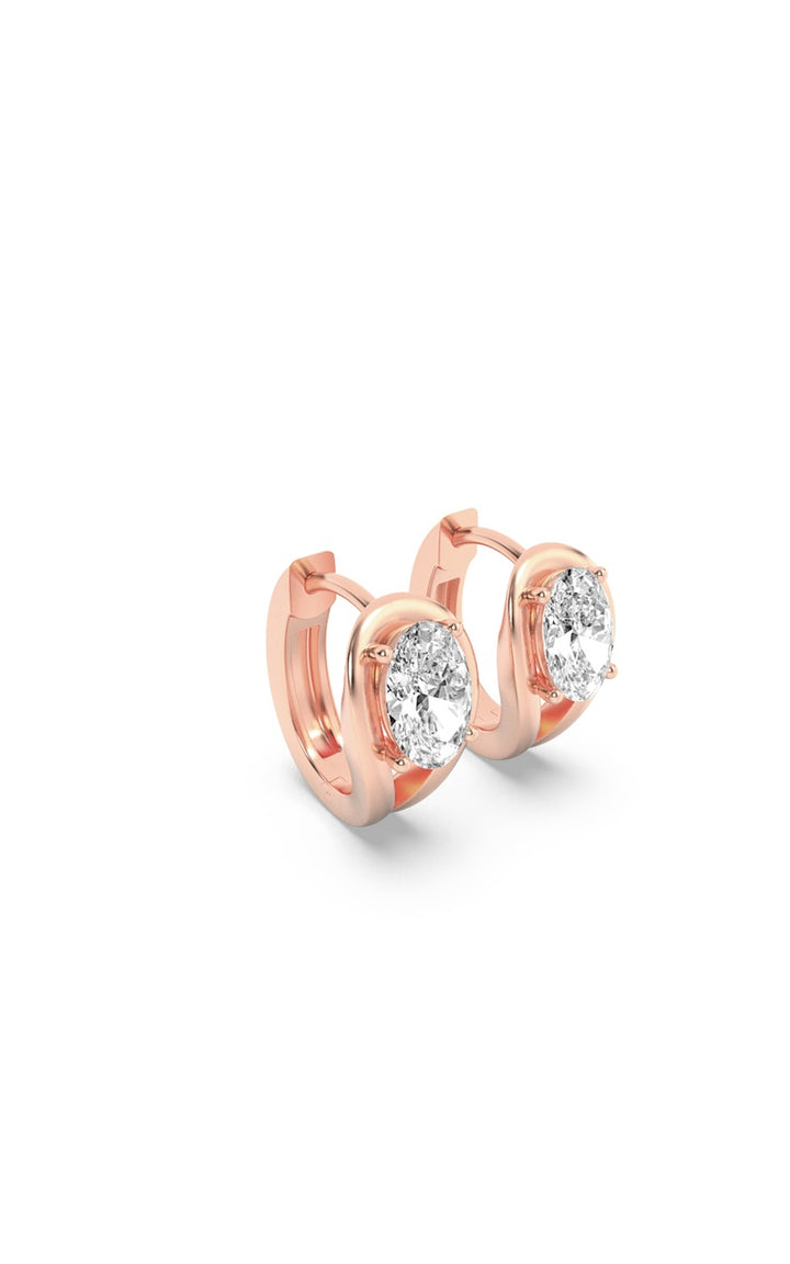 1.5CTW Oval Shaped Lab Grown Diamond (F/VS) Fashion Earrings in 14K Gold