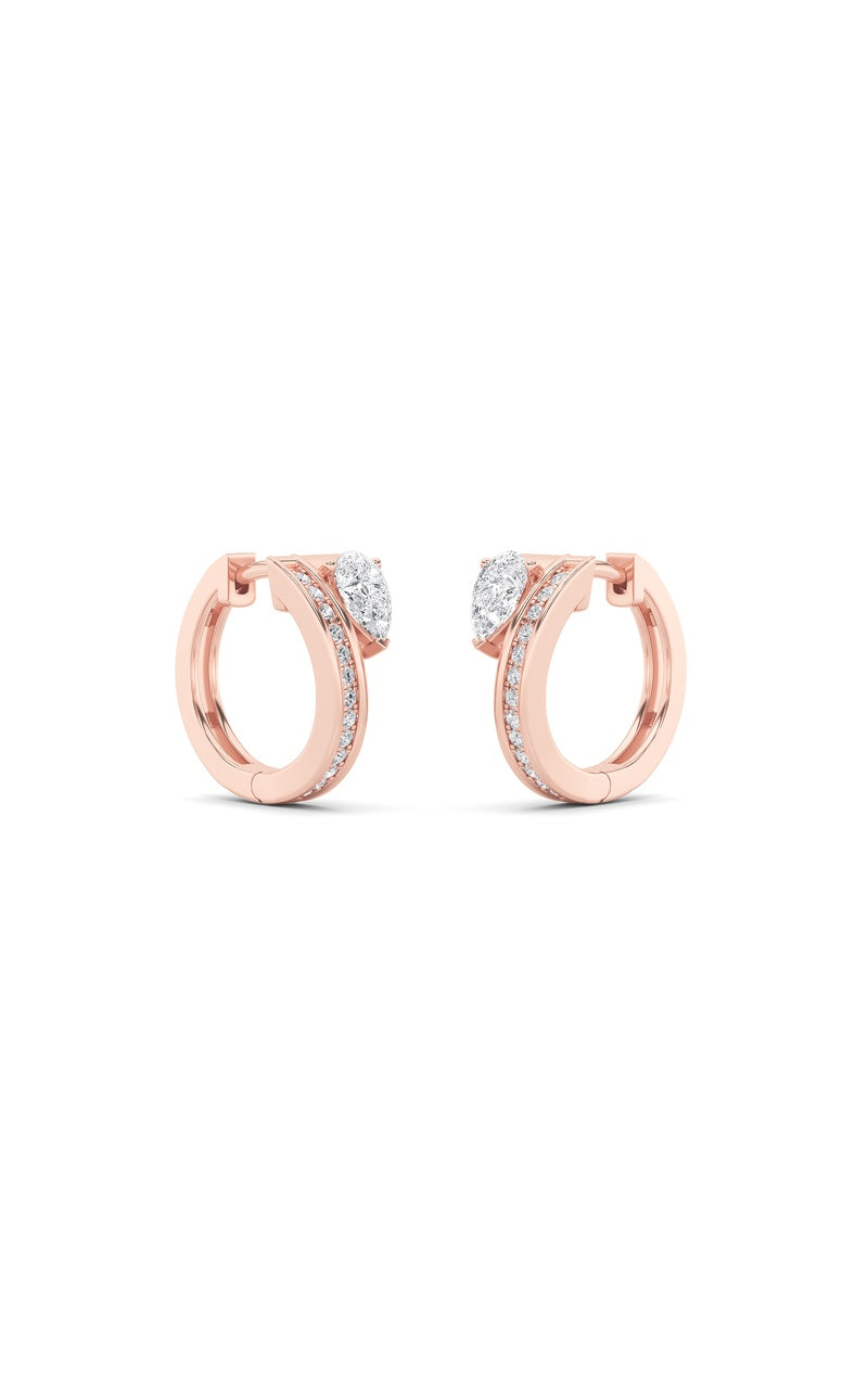 1.25Cttw Pear Shaped Lab Grown Diamond (F/VS) Fashion Earrings in 14K Gold