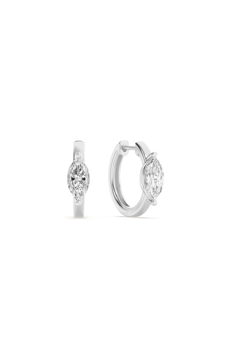 1.5CTW Marquise Shaped Lab Grown Diamond (F/VS) Solitaire Huggie Earrings in 14K Gold