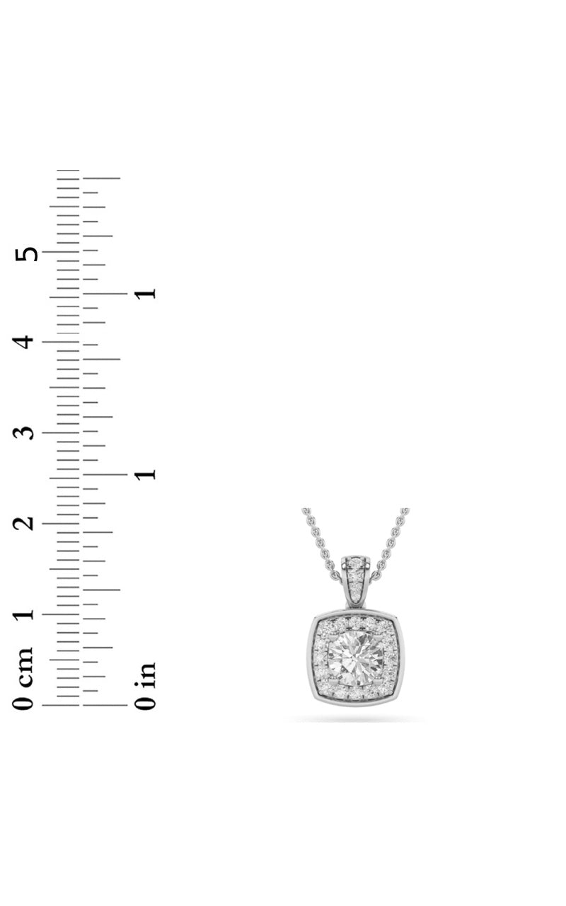 0.75CTW Round Shaped Lab Grown Diamond (F/VS) Halo Pendant in 14K Gold