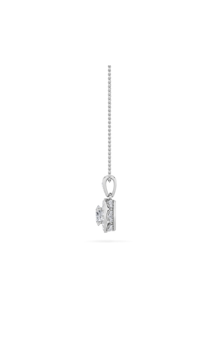 1.25Cttw Oval Shaped Lab Grown Diamond (F/VS) HaloPendant in 14K Gold